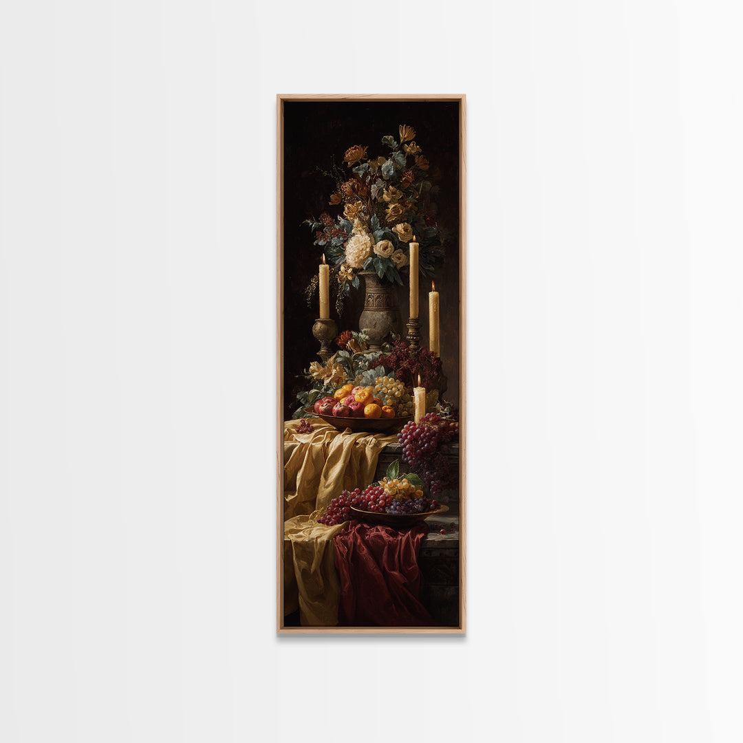 Lavish Banquet Fruit Composition Canvas Print, Baroque Art, Statement Artwork, Living Room Decor, Fine Art, Ornate, Painting, BAO-1x3-56