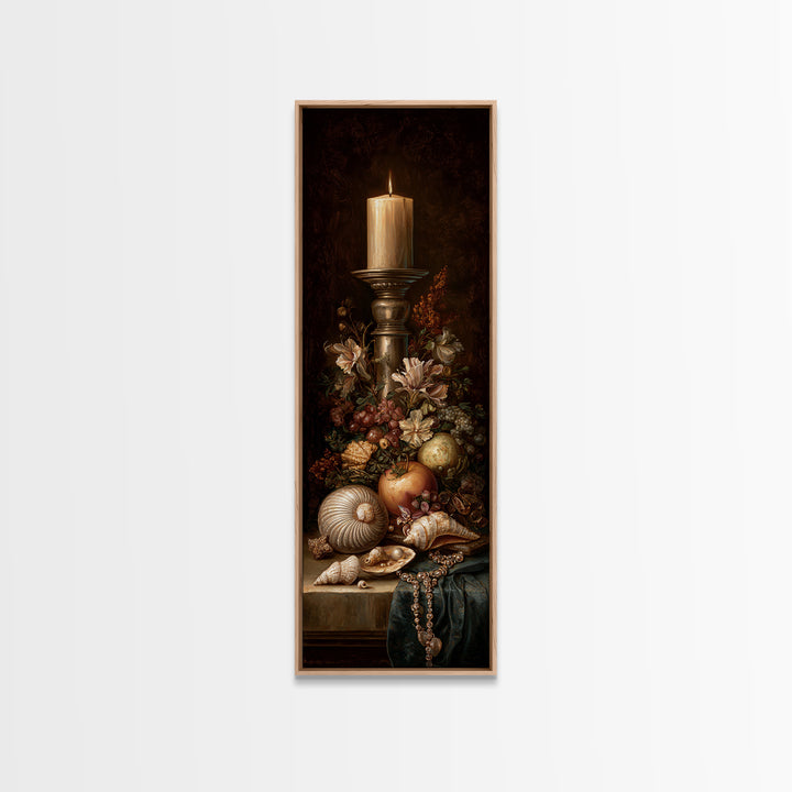 Ornamental Shell and Pearl Composition Canvas Print, Baroque Art, Gallery Wall, Living Room Decor, Oil Painting, Ornate, BAO-1x3-82