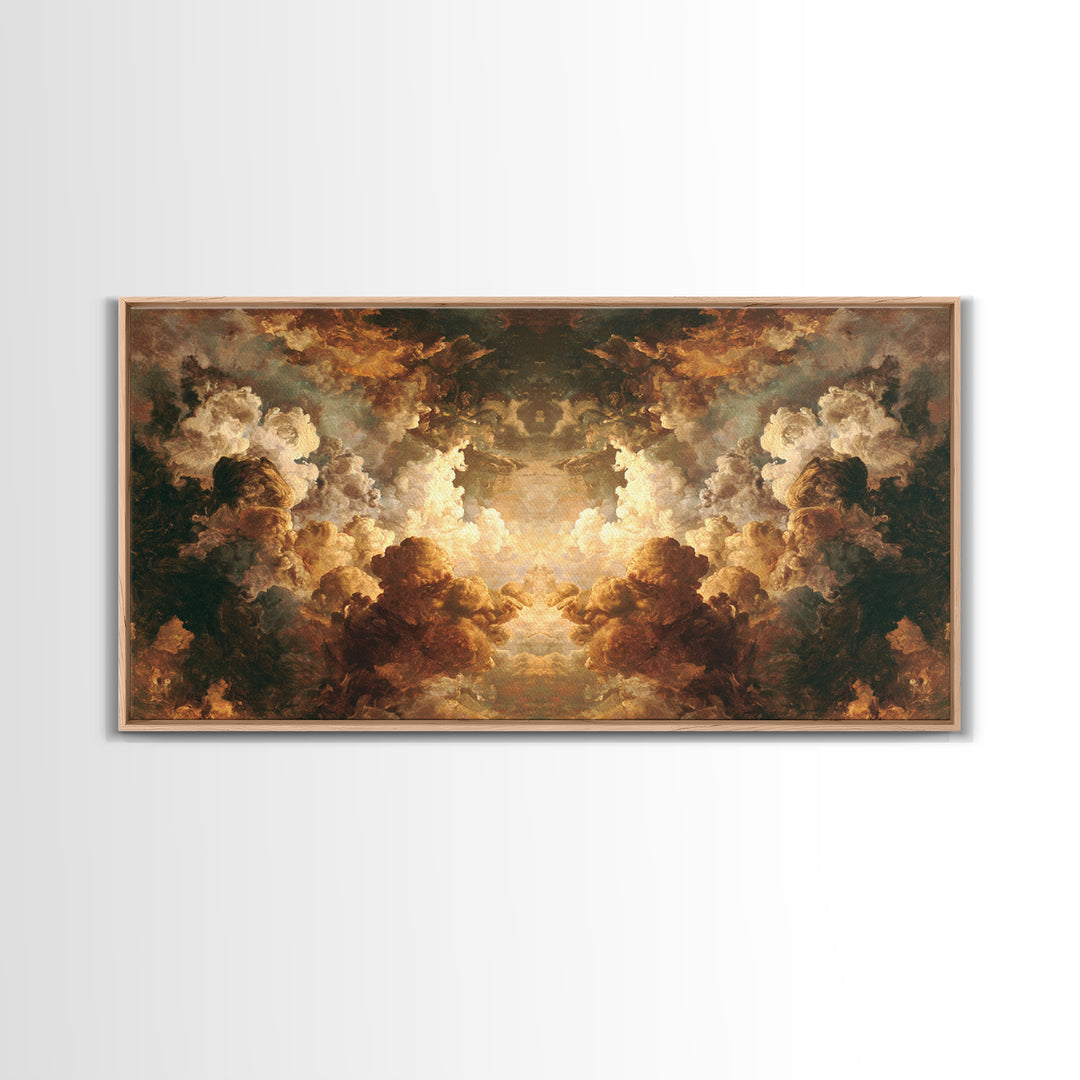 Angelic Hand Reaching Through Clouds Canvas Print, Baroque Art, Gallery Decor, Living Room Decor, Ornate, Minimalist Decor, BAO-2x1-41
