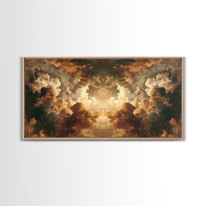 Angelic Hand Reaching Through Clouds Canvas Print, Baroque Art, Gallery Decor, Living Room Decor, Ornate, Minimalist Decor, BAO-2x1-41