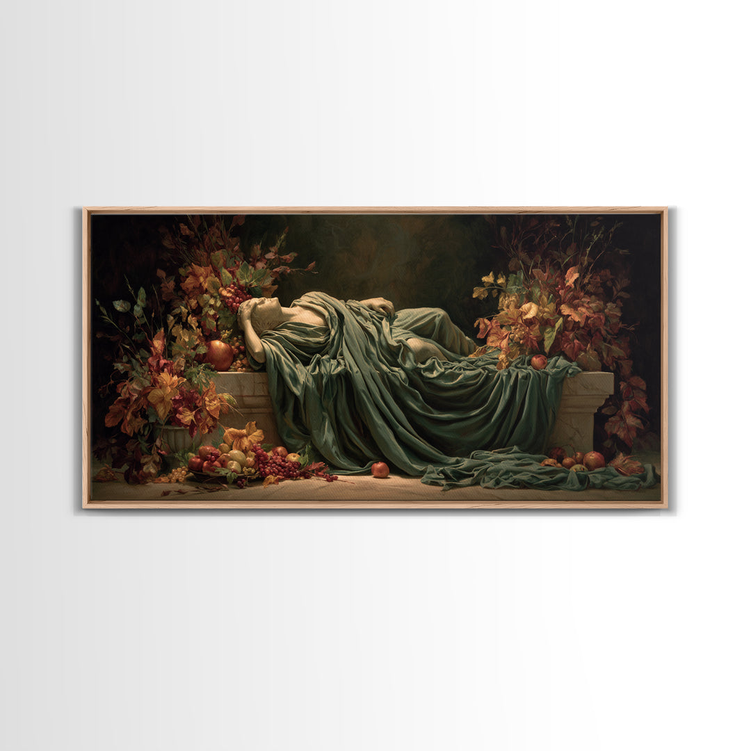 Mythic Goddess Figure Canvas Print, Baroque Art, Statement Artwork, Living Room Decor, Oil Painting, Ornate, Printable Wall Art, BAO-2x1-82