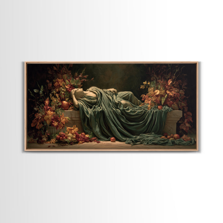 Mythic Goddess Figure Canvas Print, Baroque Art, Statement Artwork, Living Room Decor, Oil Painting, Ornate, Printable Wall Art, BAO-2x1-82