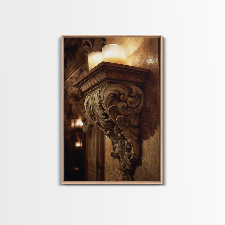 Carved Acanthus Leaf Ornament Study Canvas Print, Baroque Art, Minimalist Wall Art, Living Room Decor, Fine Art, Ornate, BAO-2x3-23