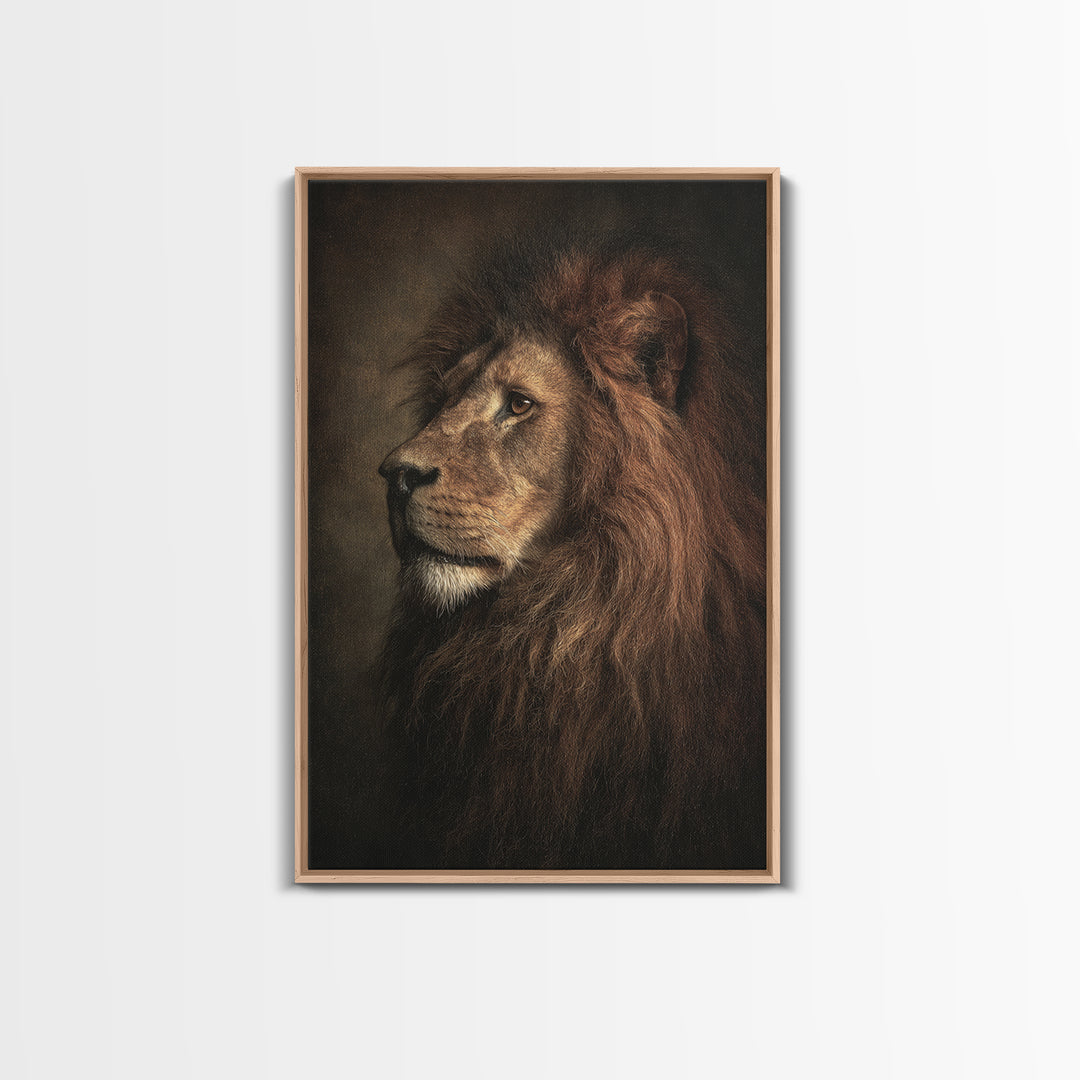 Royal Lion Portrait Canvas Print, Baroque Art, Statement Artwork, Living Room Decor, Fine Art, Ornate, Painting, BAO-2x3-49