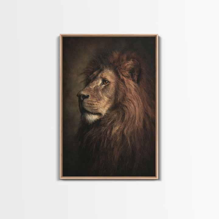 Royal Lion Portrait Canvas Print, Baroque Art, Statement Artwork, Living Room Decor, Fine Art, Ornate, Painting, BAO-2x3-49
