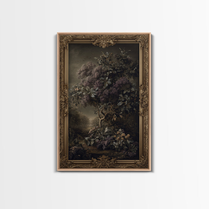 Ornate Gold Frame Illusion Around a Botanical Canvas Print, Baroque Art, Art Print, Living Room Decor, Oil Painting, Ornate, BAO-2x3-65