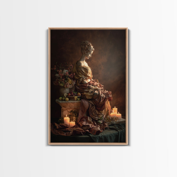 Mythic Goddess Figure Canvas Print, Baroque Art, Statement Artwork, Living Room Decor, Fine Art, Ornate, Painting, BAO-2x3-70