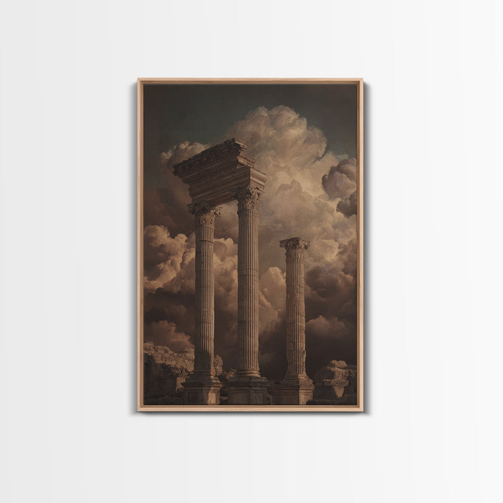 Classical Ruins Beneath a Dramatic Sky Canvas Print, Baroque Art, Fine Art Print, Living Room Decor, Fine Art, Ornate, BAO-2x3-99
