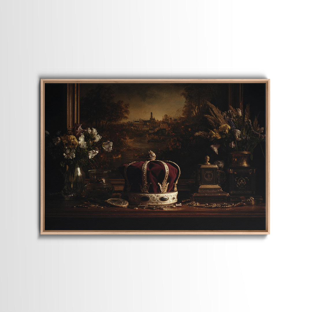 Dark Red Velvet Canvas Print, Baroque Art, Statement Artwork, Living Room Decor, Fine Art, Ornate, Painting, Printable Wall Art, BAO-3x2-3