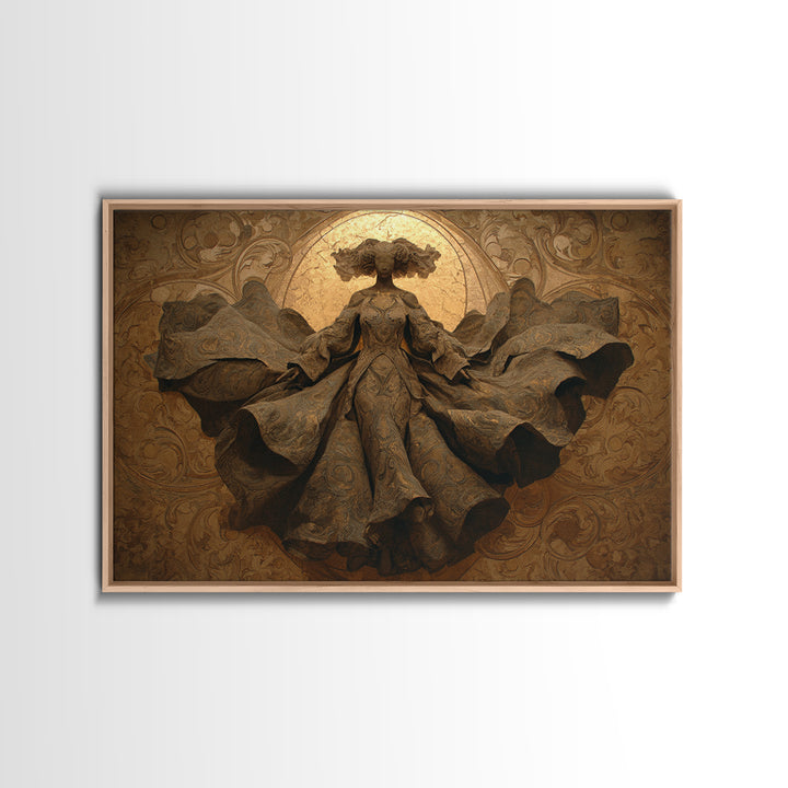 Mythic Goddess Figure Canvas Print, Baroque Art, Art, Living Room Decor, Oil Painting, Ornate, Modern Wall Art, BAO-3x2-42