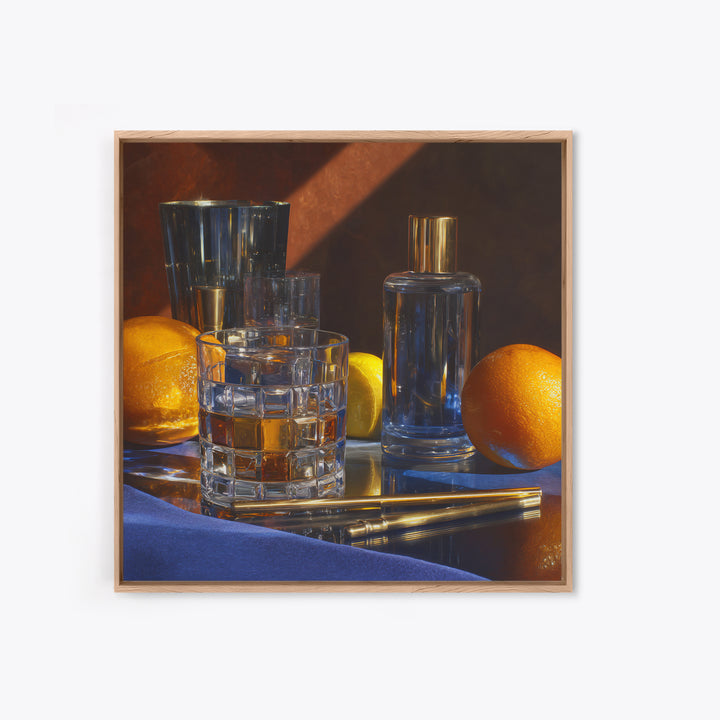 Smoked Glassware Study Canvas Print, Bar Art, Fine Art Print, Bar Decor, Fine Art, Metal Wall Art, Canvas Wall Art, BAR-1x1-95