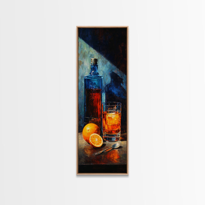 Orange Bitters and Bar Spoon Still Life Canvas Print, Bar Art, Kitchen Wall Decor, Bar Decor, Fine Art, Bar Cart Art, BAR-1x3-33