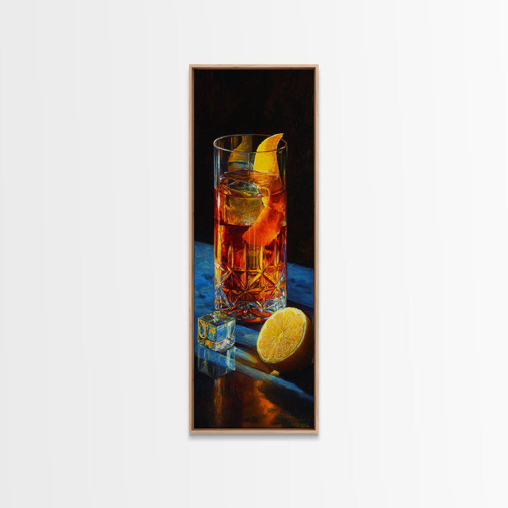 Old Fashioned Cocktail Canvas Print, Bar Art, Minimalist Decor, Bar Decor, Fine Art, Digital Print, Apartment Decor, BAR-1x3-37