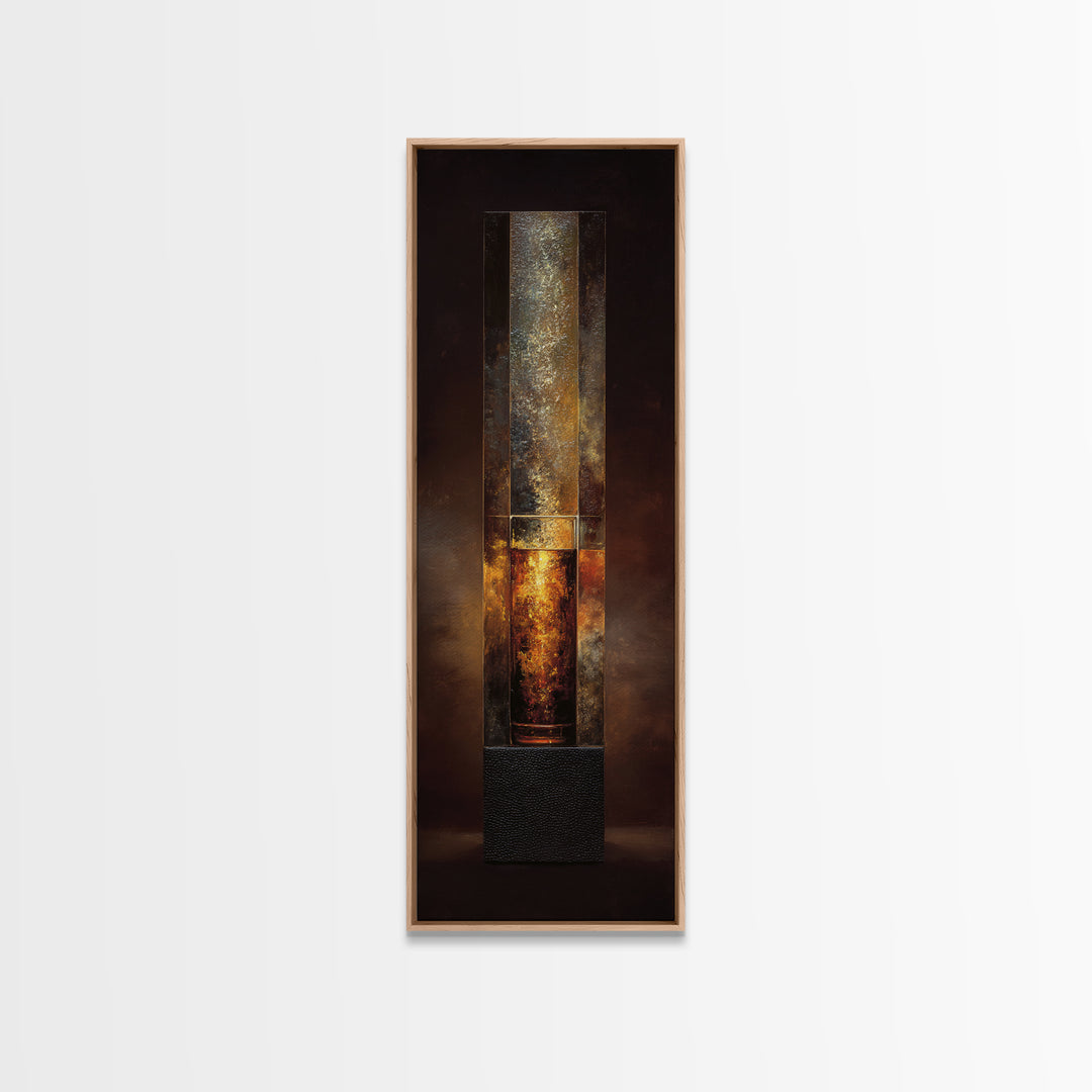Midnight Manhattan Cocktail Framed Canvas Print, Bar Art, Kitchen Wall Decor, Bar Decor, Fine Art, Bar Cart Art, BAR-1x3-84