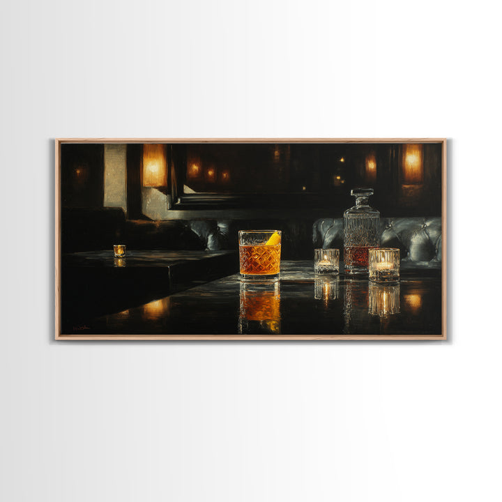 Cocktail Recipe Diagram Styled as Elegant Art Framed Canvas Print, Bar Art, Fine Art Print, Bar Decor, Fine Art, BAR-2x1-16