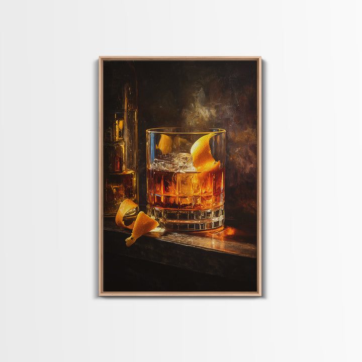 Cocktail Recipe Diagram Styled as Elegant Art Framed Canvas Print, Bar Art, Art Print, Bar Decor, Fine Art, Kitchen Wall Decor, BAR-2x3-100