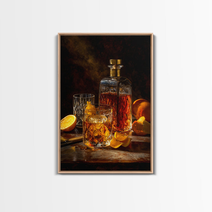 Cocktail Recipe Diagram Styled as Elegant Art Framed Canvas Print, Bar Art, Wall Decor, Bar Decor, Fine Art, BAR-2x3-52