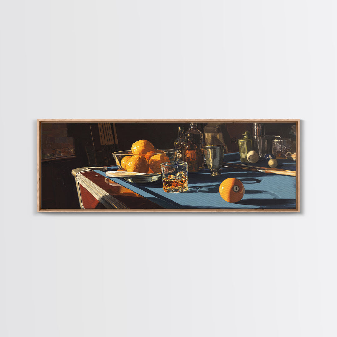 Pool Hall Eight Ball Canvas Print, Bar Art, Kitchen Wall Art, Bar Decor, Fine Art, Coffee Wall Art, Living Room Art, BAR-3x1-83