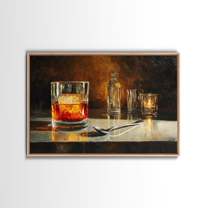 Orange Bitters and Bar Spoon Still Life Canvas Print, Bar Art, Bar Signs, Bar Decor, Fine Art, Modern Decor, BAR-3x2-1