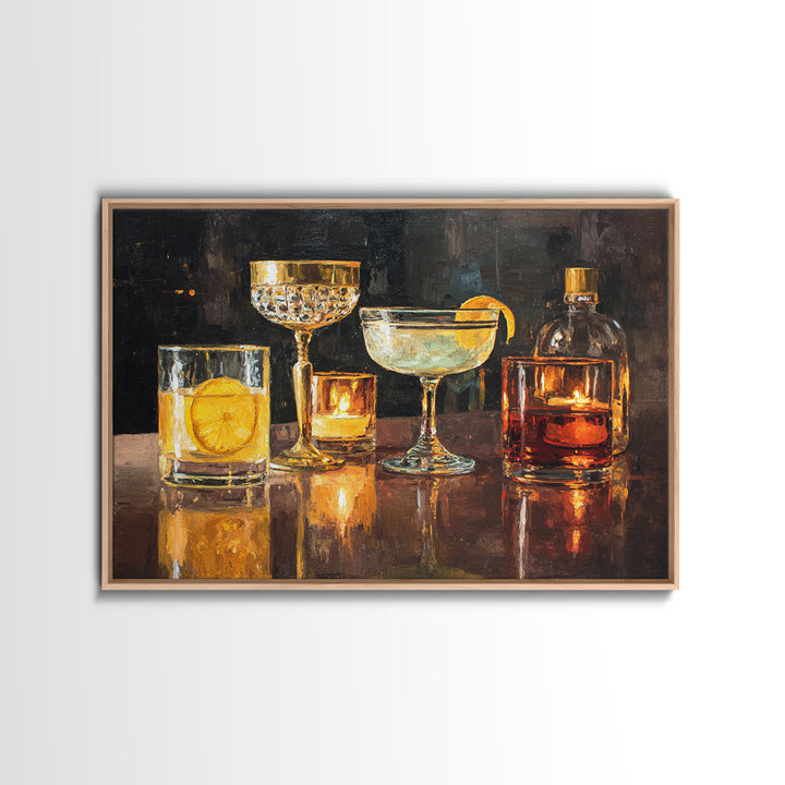 Champagne Coupe Tower Framed Canvas Print, Bar Art, Bar, Bar Decor, Fine Art, Living Room Art, Coffee Bar, Cocktail Wall Art, BAR-3x2-14