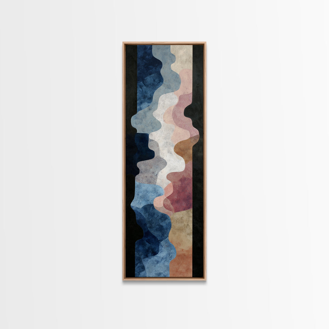 Abstract Soundwave Art Framed Canvas Print, Basement Art, Statement Artwork, Living Room Decor, Abstract Art, Retreat, BAS-1x3-8