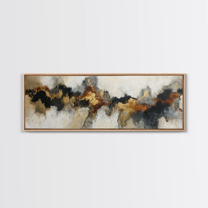 Moody Abstract Flames and Smoke Composition Canvas Print, Basement Art, Gallery Decor, Living Room Decor, Fine Art, Retreat, BAS-3x1-40