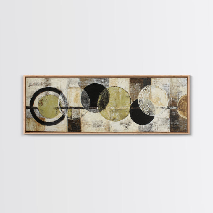 Vinyl Record and Headphones on Worn Wood Framed Canvas Print, Basement Art, Rustic Decor, Living Room Decor, Fine Art, Retreat, BAS-3x1-73