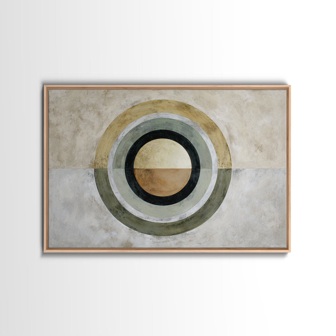 Dartboard Circular Color Composition Framed Canvas Print, Basement Art, Custom Wall Art, Living Room Decor, Fine Art, Retreat, BAS-3x2-70