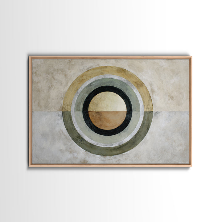 Dartboard Circular Color Composition Framed Canvas Print, Basement Art, Custom Wall Art, Living Room Decor, Fine Art, Retreat, BAS-3x2-70