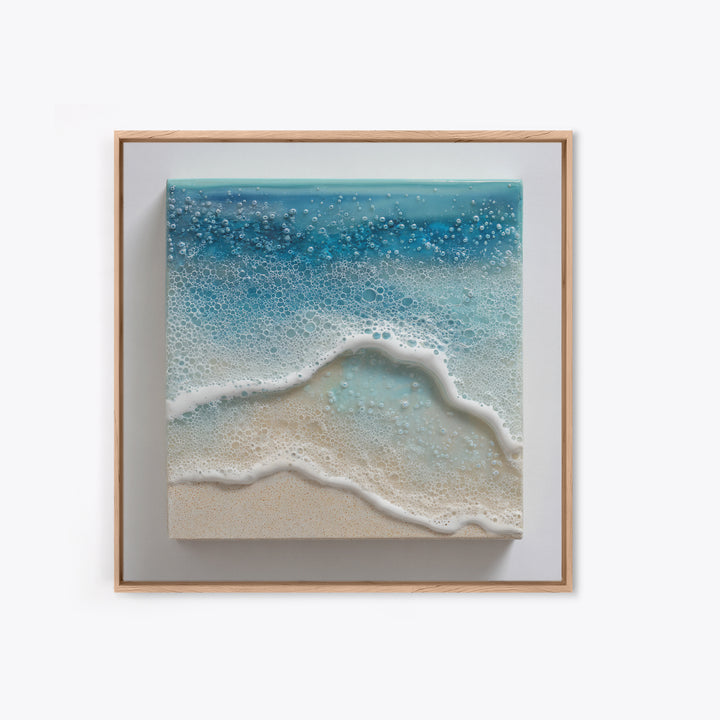Calming Blue Ocean Wave Study Framed Canvas Print, Bathroom Art, Retro Wall Art, Bathroom Decor, Fine Art, Spa, Modern Decor, BAT-1x1-1