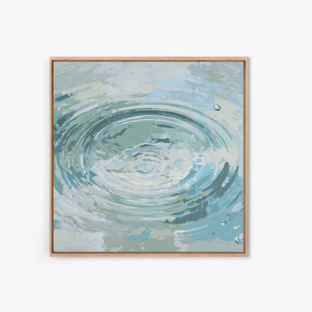 Abstract Water Ripples Framed Canvas Print, Bathroom Art, Halloween Art, Bathroom Decor, Abstract Art, Spa, Textured Painting, BAT-1x1-53