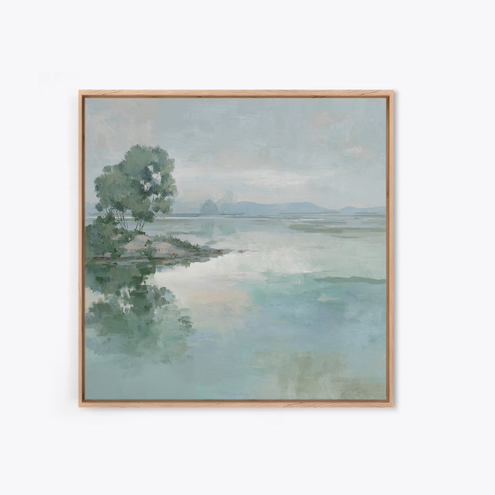 Misty Lake Scene Canvas Print, Bathroom Art, Fine Art Print, Bathroom Decor, Oil Painting, Spa, Poster, Digital Art, Printable, BAT-1x1-81