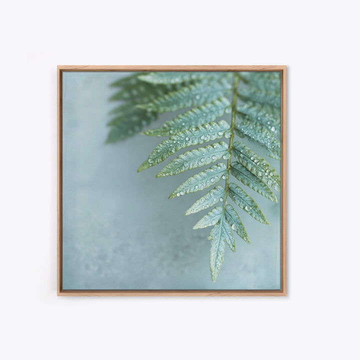 Green Fern Frond Closeup Canvas Print, Bathroom Art, Halloween Art, Bathroom Decor, Oil Painting, Spa, Textured Painting, BAT-1x1-82