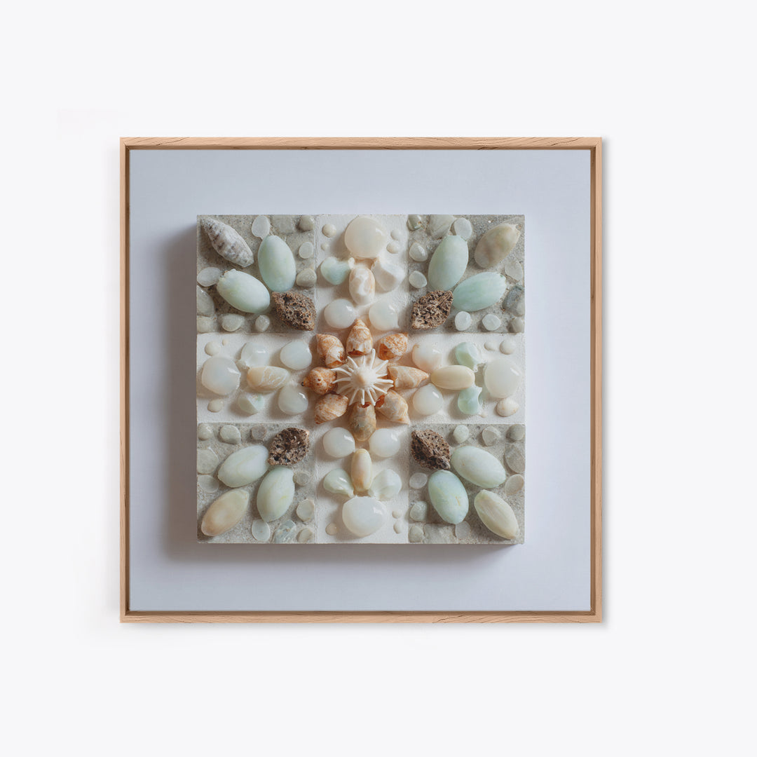 Coral and Shell Arrangement Framed Canvas Print, Bathroom Art, Neutral Decor, Bathroom Decor, Fine Art, Spa, Wall Art, BAT-1x1-83