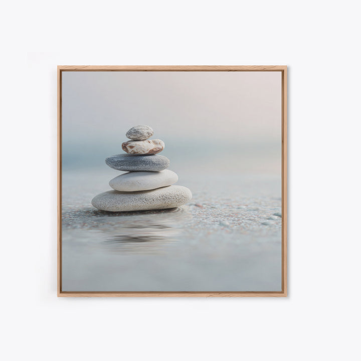 Monochrome Pebble Stack Canvas Print, Bathroom Art, Bathroom Print, Bathroom Decor, Fine Art, Spa, Minimalist Decor, BAT-1x1-85