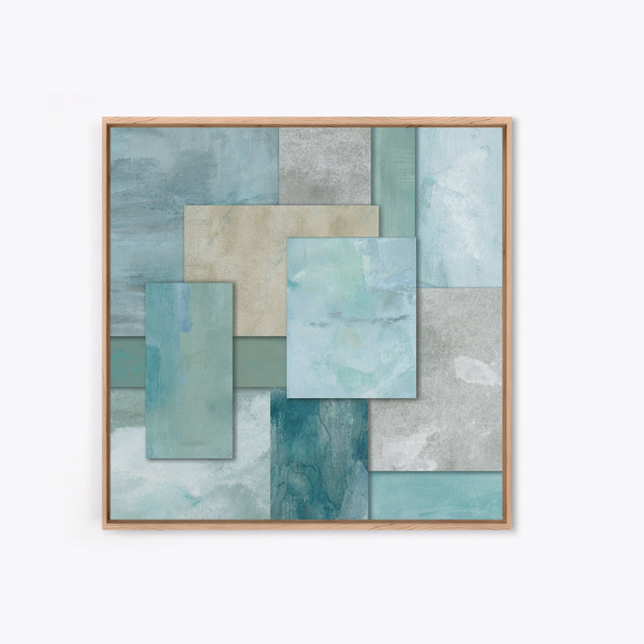 Clean Geometric Forms Framed Canvas Print, Bathroom Art, Wall Decor, Bathroom Decor, Abstract Art, Spa, Contemporary Art, BAT-1x1-93