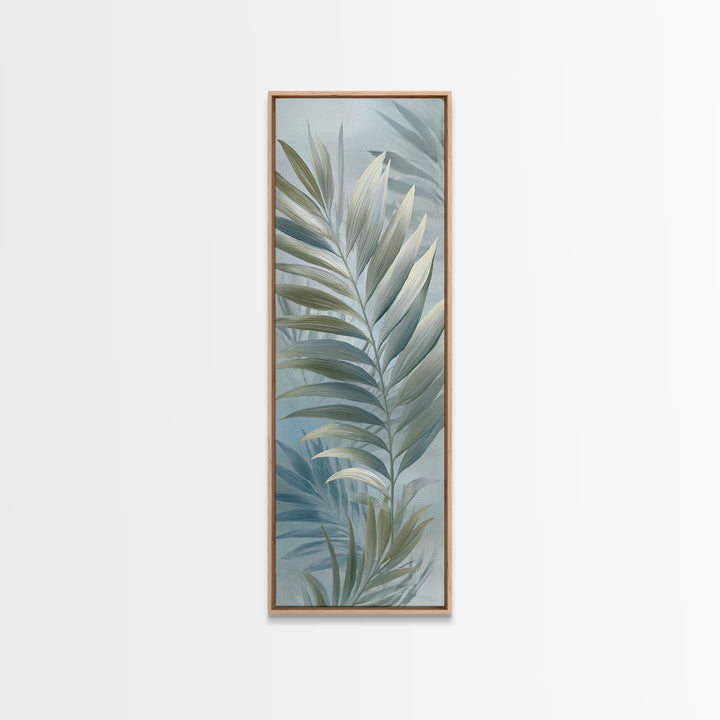 Simple Palm Frond on Off White Linen Canvas Print, Bathroom Art, Bathroom Wall Art, Bathroom Decor, Spa, Retro Wall Art, BAT-1x3-11