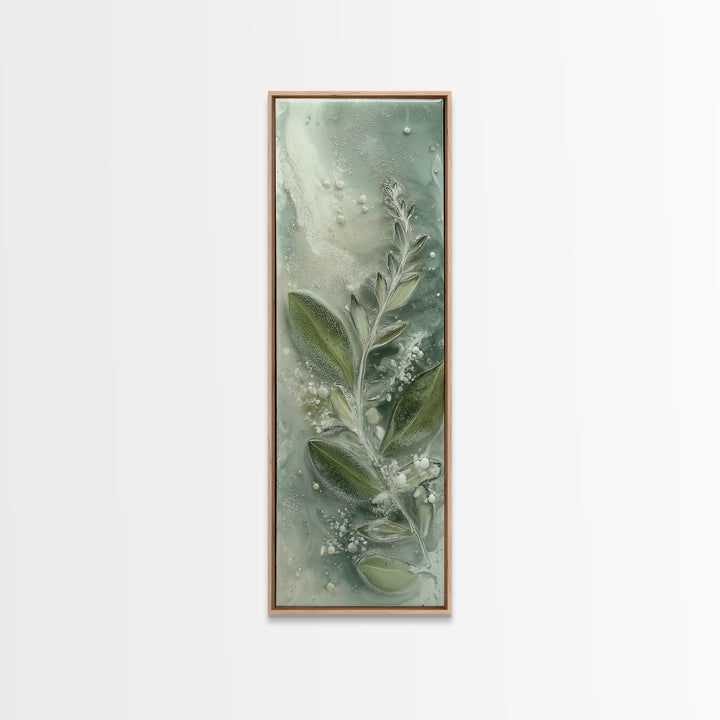 Botanical Bath Herb Arrangement Framed Canvas Print, Bathroom Art, Bathroom Wallpaper, Bathroom Decor, Fine Art, Spa, BAT-1x3-29