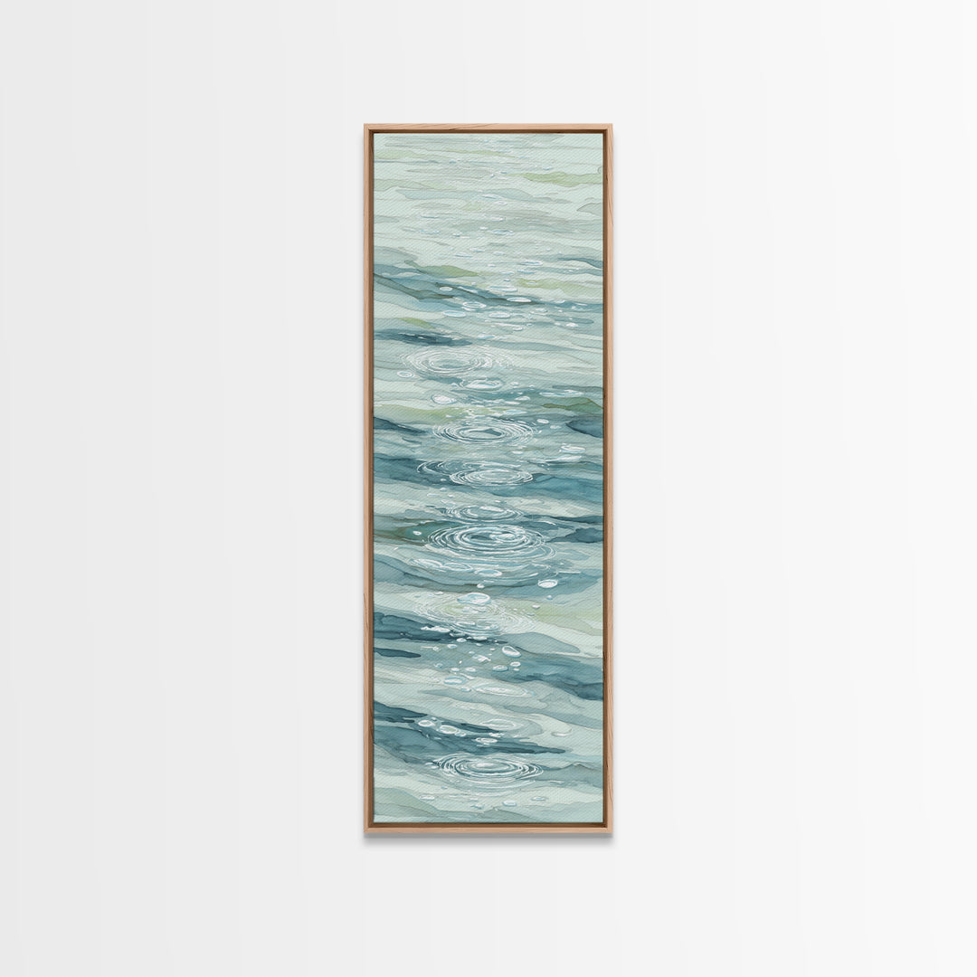 Abstract Water Ripples Canvas Print, Bathroom Art, Framed Wall Art, Bathroom Decor, Abstract Art, Spa, Bathroom Art Decor, BAT-1x3-41