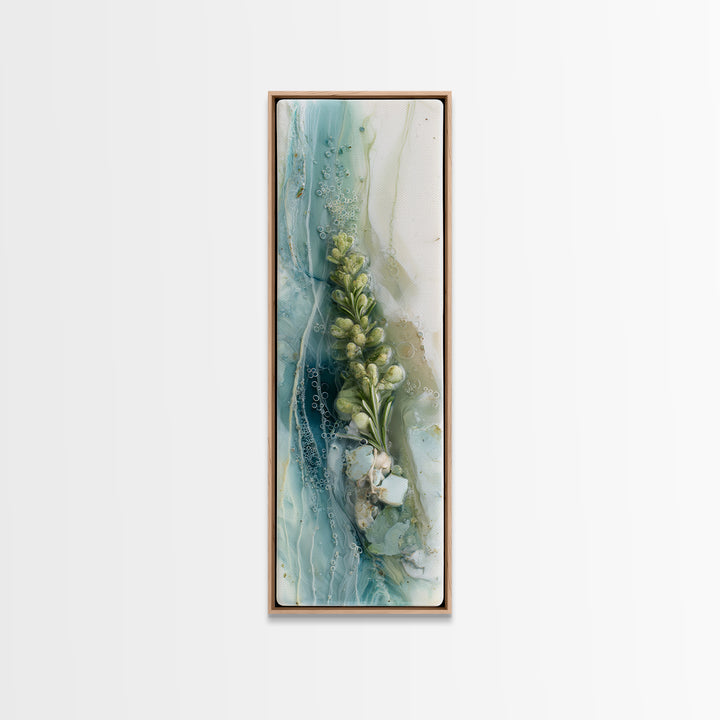 Botanical Bath Herb Arrangement Framed Canvas Print, Bathroom Art, Bathroom Wallpaper, Bathroom Decor, Fine Art, Spa, BAT-1x3-53