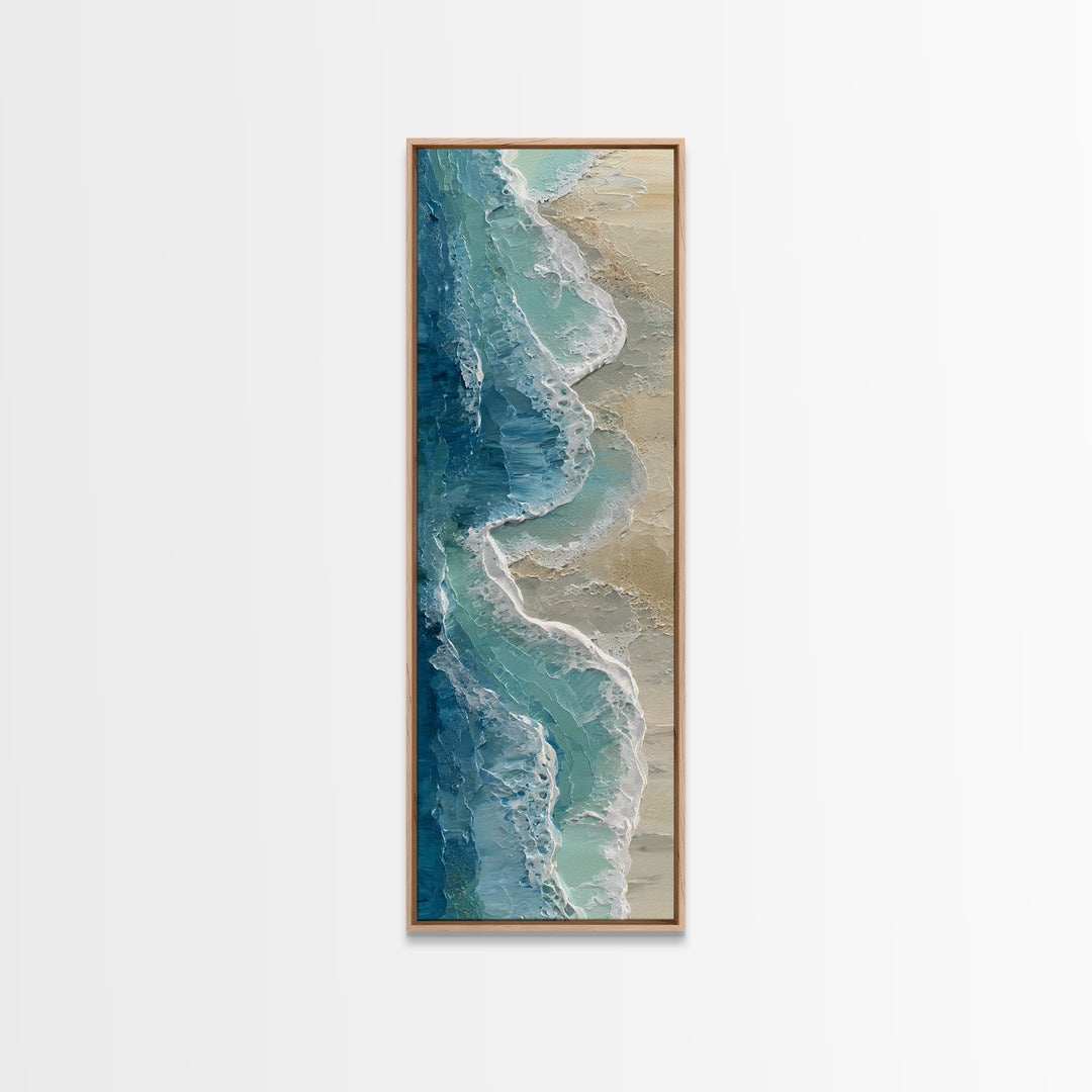 Calming Blue Ocean Wave Study Framed Canvas Print, Bathroom Art, Modern Decor, Bathroom Decor, Fine Art, Spa, Home Decor, BAT-1x3-61