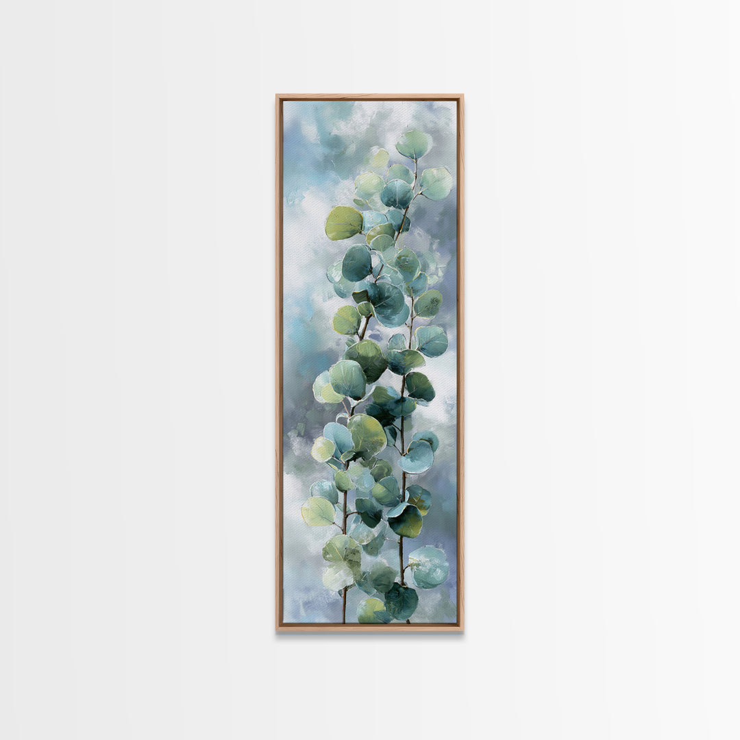 Spa Eucalyptus Branch Framed Canvas Print, Bathroom Art, Funny Bathroom Art, Bathroom Decor, Oil Painting, Spa, Art Print, BAT-1x3-62