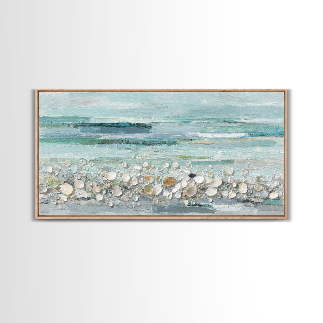 Oyster Shell Study Framed Canvas Print, Bathroom Art, Gallery Decor, Bathroom Decor, Fine Art, Spa, Minimalist Decor, BAT-2x1-18