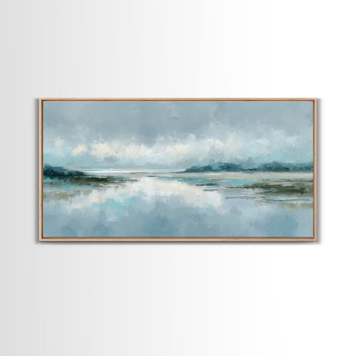 Misty Lake Scene Canvas Print, Bathroom Art, Home Decor, Bathroom Decor, Fine Art, Spa, Canvas Wall Art, Digital Print, BAT-2x1-53