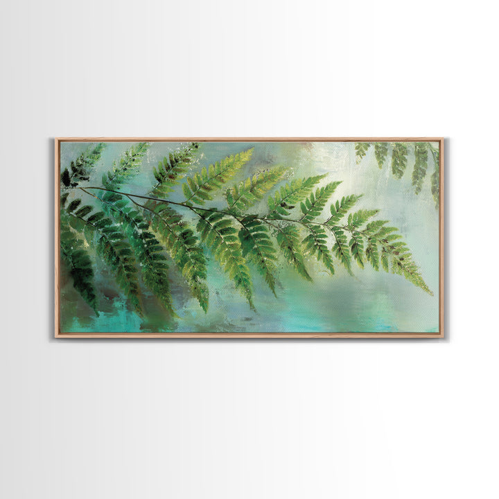 Green Fern Frond Closeup Canvas Print, Bathroom Art, Art Print, Bathroom Decor, Spa, Custom Pet Portrait, Bathroom Wall Art, BAT-2x1-54