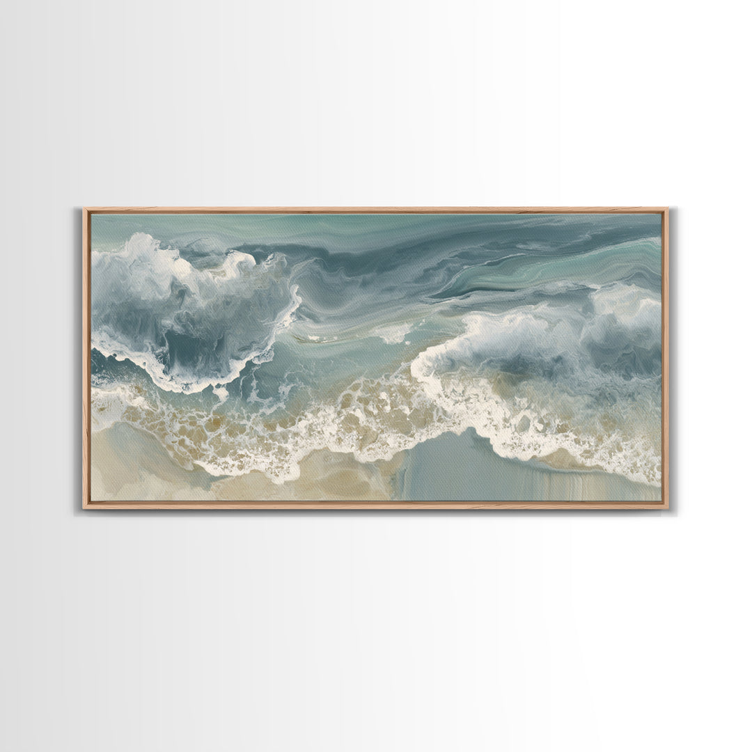 Soft Cloud and Rain Composition Canvas Print, Bathroom Art, Dog Portrait, Bathroom Decor, Fine Art, Spa, Minimalist Wall Art, BAT-2x1-63