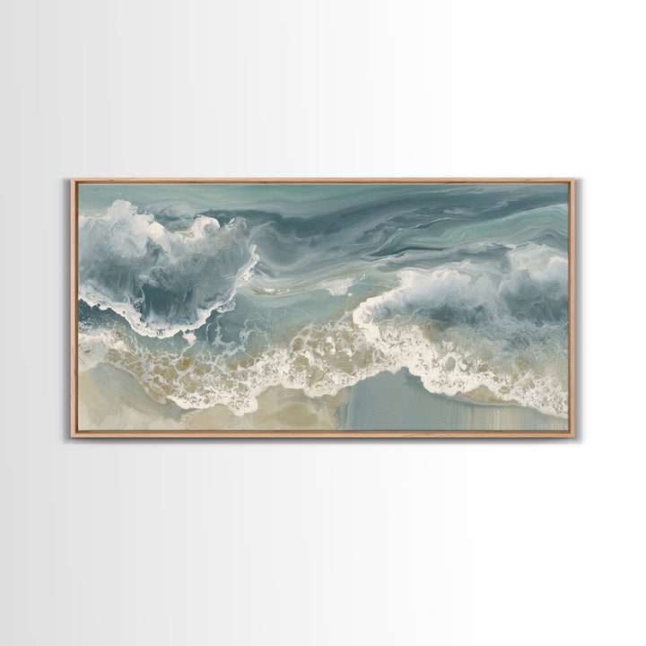 Soft Cloud and Rain Composition Canvas Print, Bathroom Art, Dog Portrait, Bathroom Decor, Fine Art, Spa, Minimalist Wall Art, BAT-2x1-63
