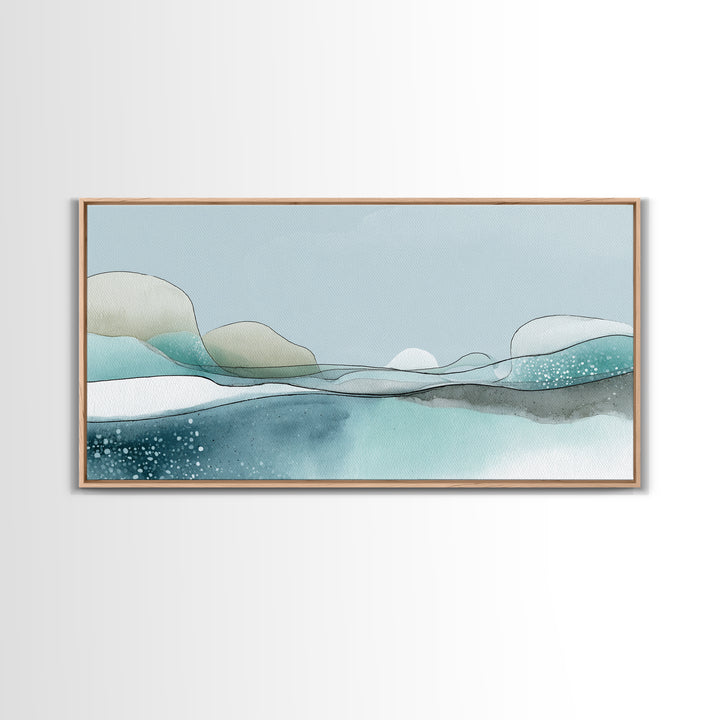 Soft Figure Line Drawing Framed Canvas Print, Bathroom Art, Neutral Decor, Bathroom Decor, Oil Painting, Spa, Wall Art, BAT-2x1-75