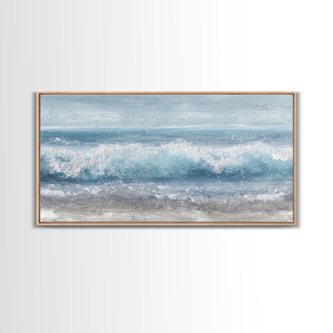 Calming Blue Ocean Wave Study Canvas Print, Bathroom Art, Printable Wall Art, Bathroom Decor, Spa, Bathroom Wall Decor, BAT-2x1-93