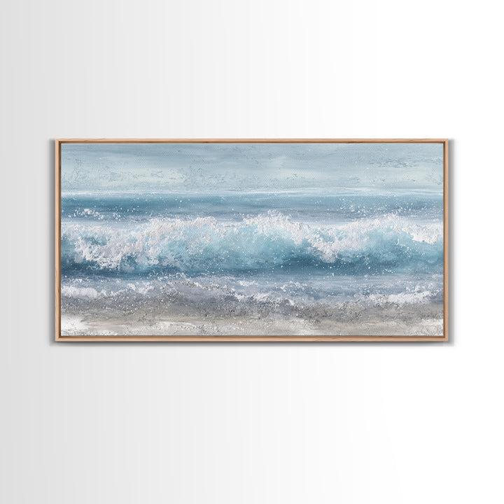 Calming Blue Ocean Wave Study Canvas Print, Bathroom Art, Printable Wall Art, Bathroom Decor, Spa, Bathroom Wall Decor, BAT-2x1-93